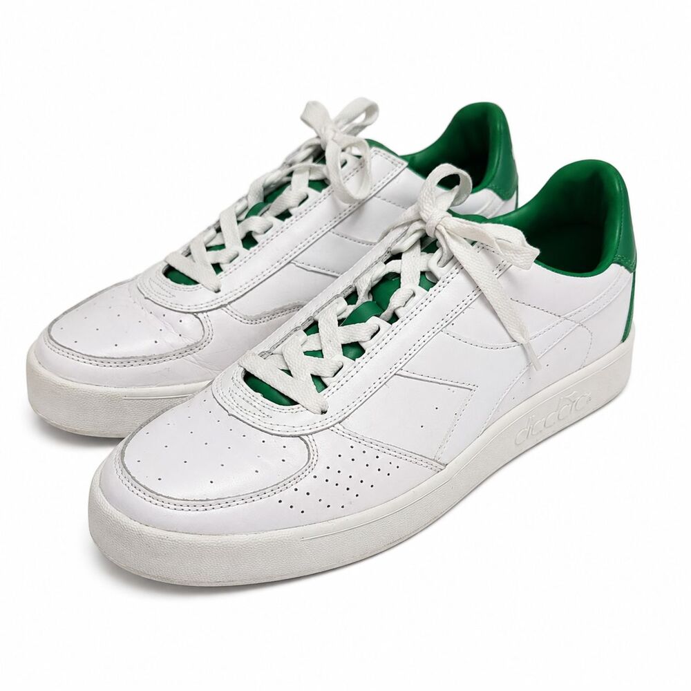 Diadora B.Elite L III Men's Size 10 White Green Leather Sneakers Shoes 157608